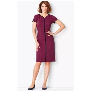 Talbots Tipped Pointe Cap Sleeve Sheath Dress Size 6